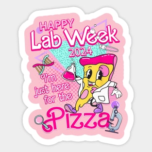 Retro Lab Week 2024, I'm Just Here For The Pizza, Medical Lab Tech, Medical Assistant, Lab Week Group Team Sticker